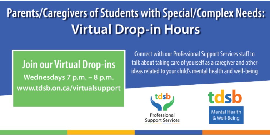 TDSB Well-Being (@tdsb_mhwb) on Twitter photo Starting this week, PSS staff are offering mental health & well-being office hours TWICE a week. All <a href="/tdsb/">Toronto District School Board</a> Parents/Caregivers can join us Thursdays @ 7pm. If you have a child with Special/Complex needs, you are also invited to join us on Wednesdays <a href="/7pm/">Huong Le</a>. 📌tdsb.on.ca/School-Year-20… Starting this week, PSS staff are offering mental health & well-being office hours TWICE a week. All <a href="/tdsb/">Toronto District School Board</a> Parents/Caregivers can join us Thursdays @ 7pm. If you have a child with Special/Complex needs, you are also invited to join us on Wednesdays <a href="/7pm/">Huong Le</a>. 📌tdsb.on.ca/School-Year-20…