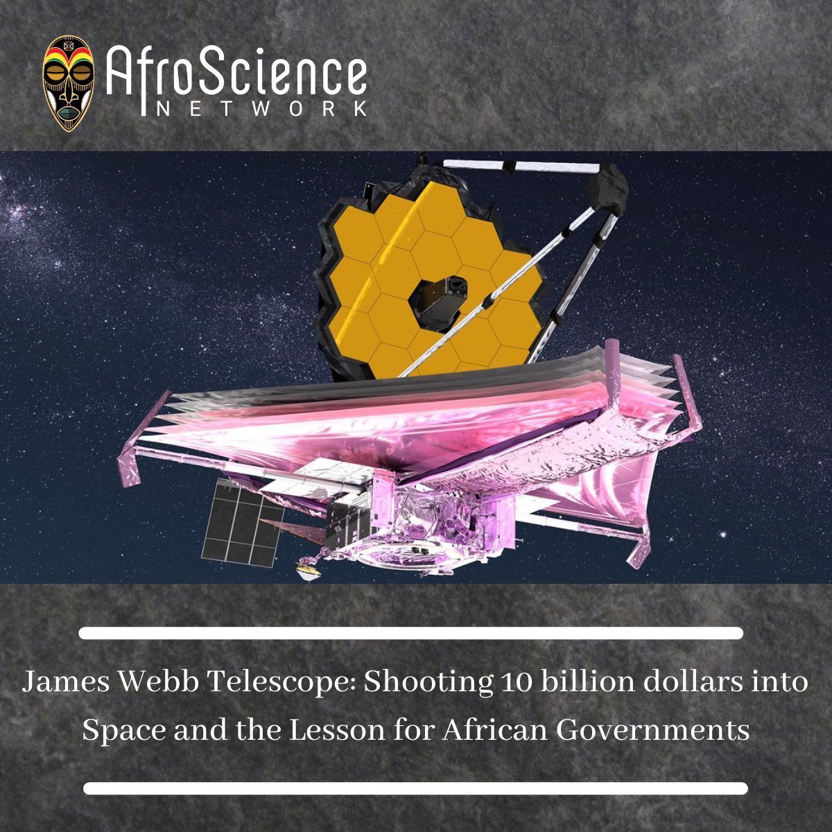 Afroscience1's tweet photo. Why would anybody decide to shoot such a considerable amount of money into space? 

Learn More 

https://t.co/jMTxinIB8C

#afroscience #science #africa #nasa https://t.co/EX6MEshyny