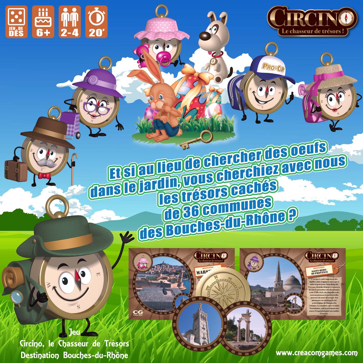 CreacomGames's tweet photo. Circino, le Chasseur de Trésors - Destination Bouches-du-Rhône 🎲
https://t.co/ofQLDz8FcK
#creacomgames #cadeau #pâques #13 #patrimoine #découverte #famille #jeudesociété #jeu @departement13 @myprovencepro https://t.co/Eg6H1VXtQ9