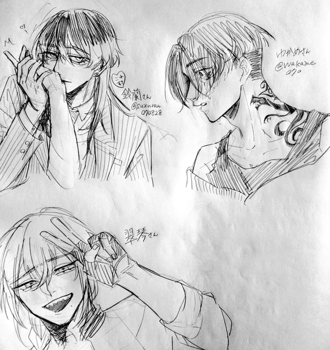 # いいねした人の画像欄覗いて素敵絵を私の絵柄で描いてもいいですか 
描きました!!!!!!! 
