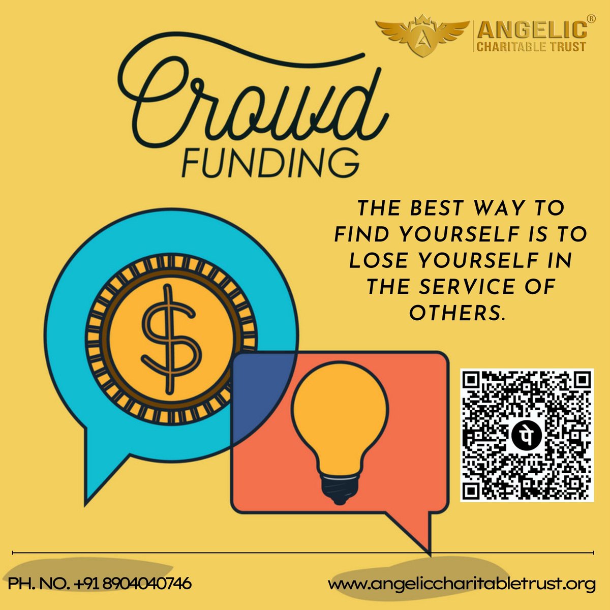 Angeliccharityt's tweet photo. #crowdfunding 
The best way to find yourself is to lose yourself in the service of others. 
Contribute here help the needy.
UPI ID - 9113935305@hdfcbank , angelichelp@ybl , donate2angelic@axl
link- https://t.co/s00GFkE8tz
#Angelic
#ANGELICCHARITABLETRUST
#fundraising #charity https://t.co/QlsyS2cxNy