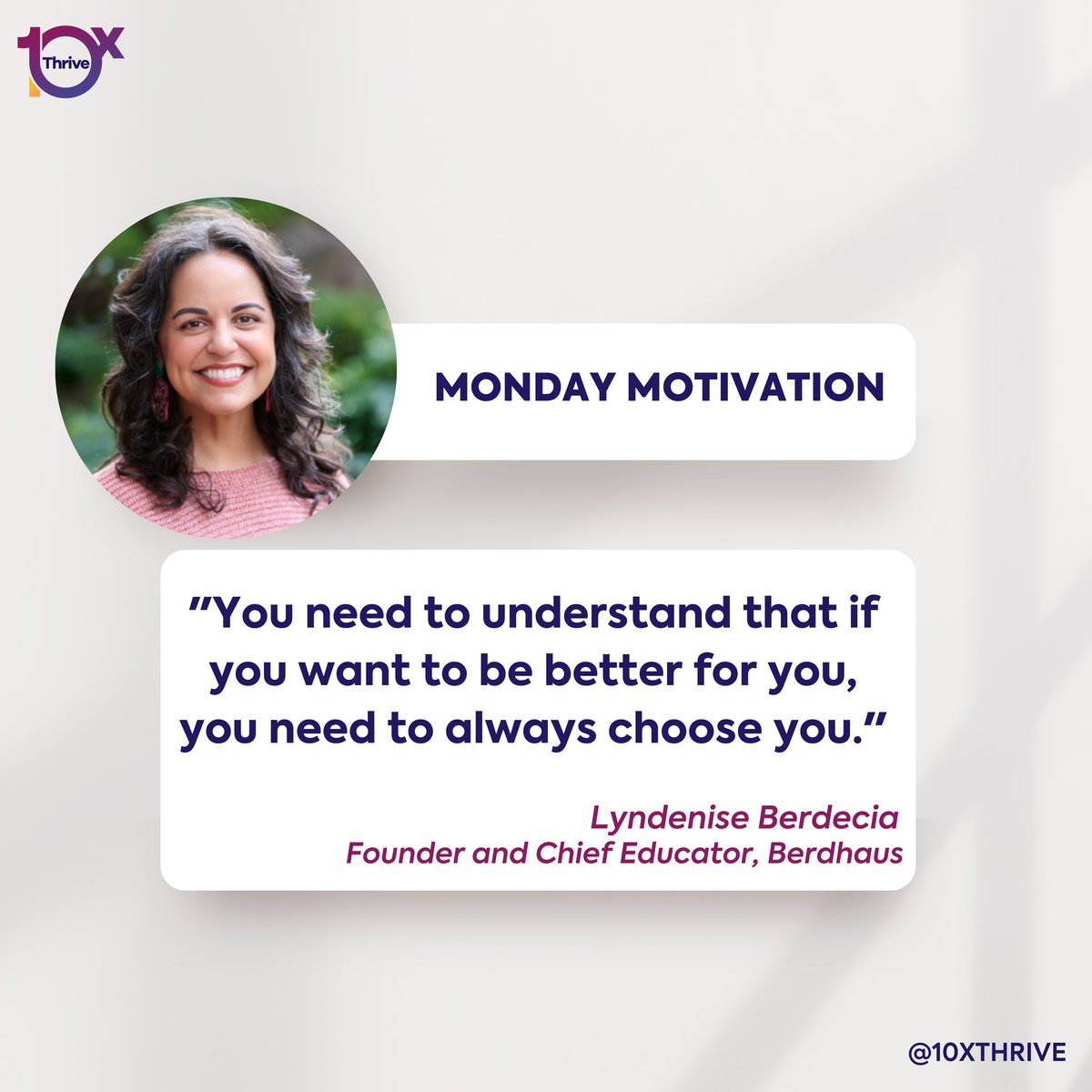 Monday To-Do courtesy <a href="/LaLynde_/">Lyndenise</a>

Put a post-it note next to your computer that says "Choose yourself" and be reminded every single day with every decision that you take.

P.S🔈 - Videos from #10XThrive Women’s Conversation are out! Click 10xthrive.com/videos/ to enjoy!