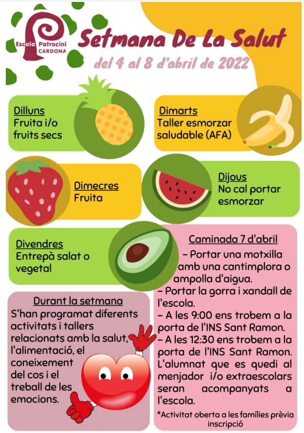 agora.xtec.cat/.../caminada-7…
Del 4 al 8 d’abril s’escau la Setmana de la Salut.
El dijous 7 d’abril, amb motiu del Dia Mundial de l’Activitat Física, ens hem adherit a la caminada organitzada pel CAP Cardona.
<a href="/ajtcardona/">Ajuntament de Cardona</a> <a href="/educaciocat/">Educació</a> <a href="/salutcat/">Salut</a>