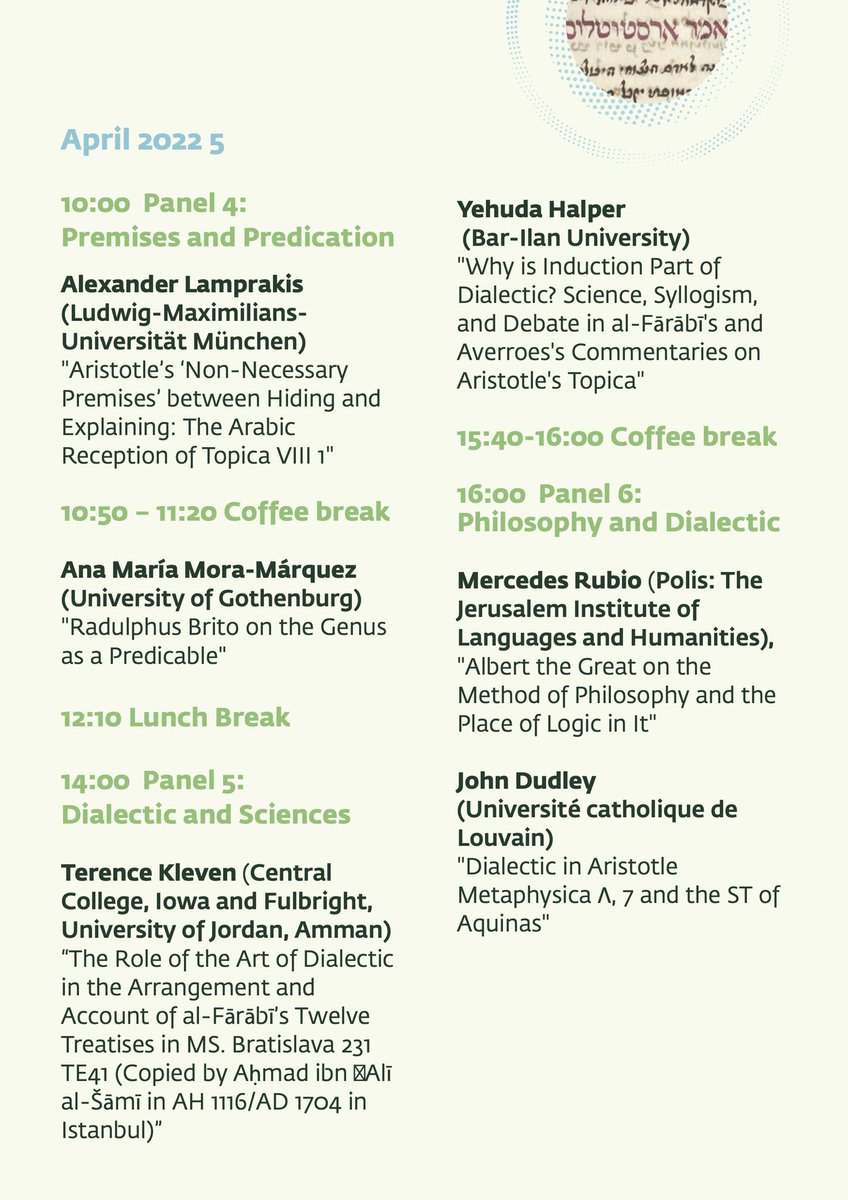 CleliaCrialesi's tweet photo. The #SIEPM Annual Colloquium is taking place @BarIlanU in Ramat Gan (Israel).
This year’s topic is ‘Dialectic in the Middle Ages: Between Debate and the Foundation of Science’. https://t.co/jppy3g4Qzl