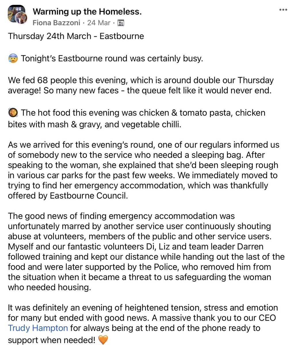 EASTBOURNE OUTREACH UPDATE
Thursday, 24th March 2022