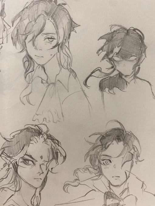 gonna start a saga of sketches no one asked for o(-( but also hair down venti is absolutely elite 