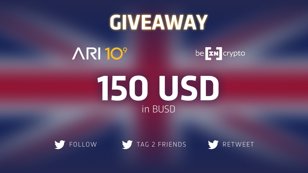 beincrypto's tweet photo. 🚨 $150 in $USD to be won! 🚨 

#Ari10 CEX listing #giveaway

To participate:
1️⃣ Follow @ari10com &amp; @beincrypto 
2️⃣ RT this tweet
3️⃣ Tag 2 friends

🔚 April 6th

🏆 3 winners win $50 $BUSD each

#Bitcoin #cryptogiveaway https://t.co/ynTOzi7m3Y