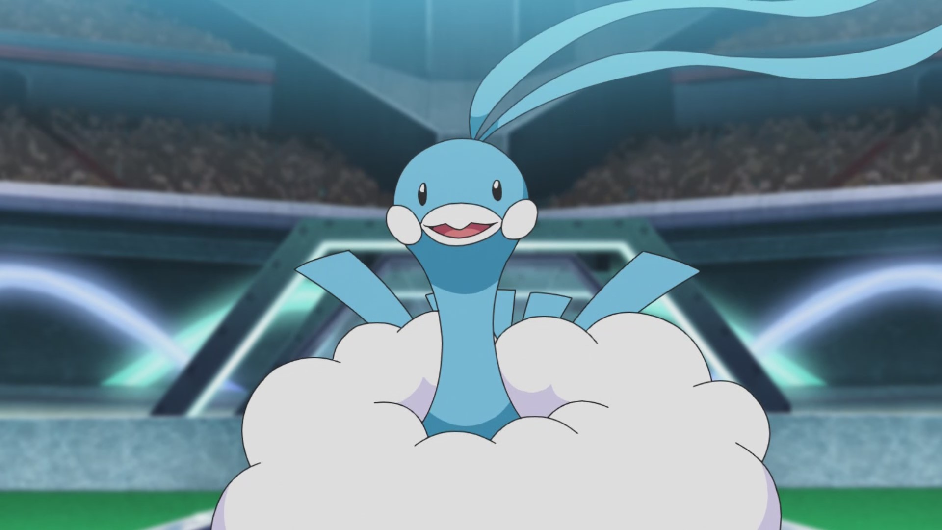 アニメ ポケットモンスター 公式 アニポケ 豆知識 ハミングポケモン チルタリス が空を飛ぶ姿は まるでわた雲のように見えるほどふわふわ ふわふわの羽は攻撃も防御も自由自在 第104話で メガシンカしたチルタリスは ウオノラゴン に じゃれ