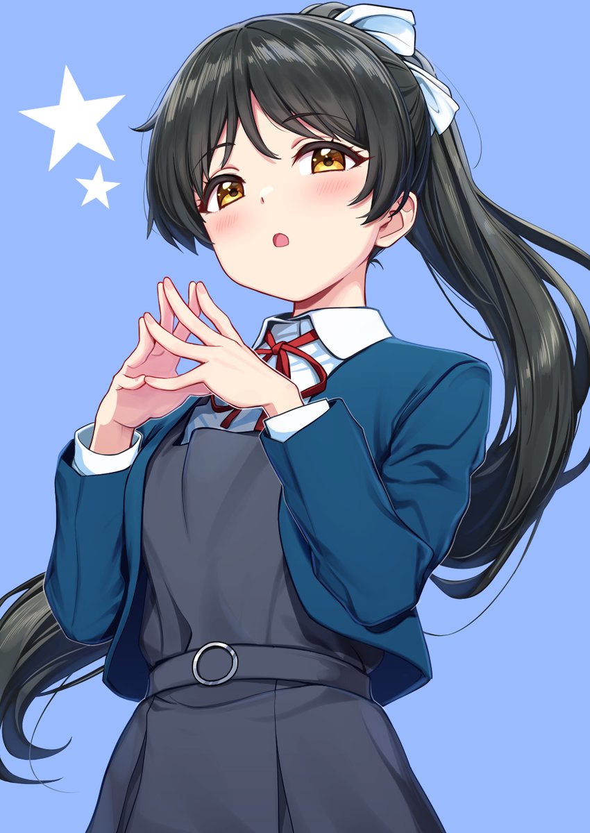 1girl solo school uniform black hair yuigaoka school uniform long hair ponytail  illustration images
