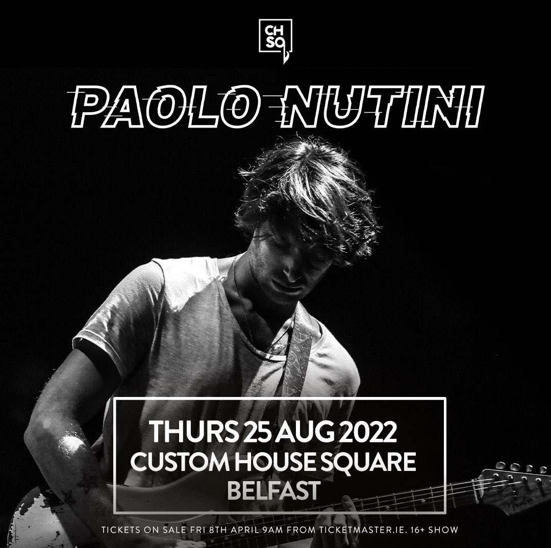PaoloNutini's tweet photo. Belfast - Thursday 25th August 

Pre-sale tickets on sale Weds 6th April 9AM.
General sale Fri 8th April 9AM. https://t.co/WtUfwPK7J3