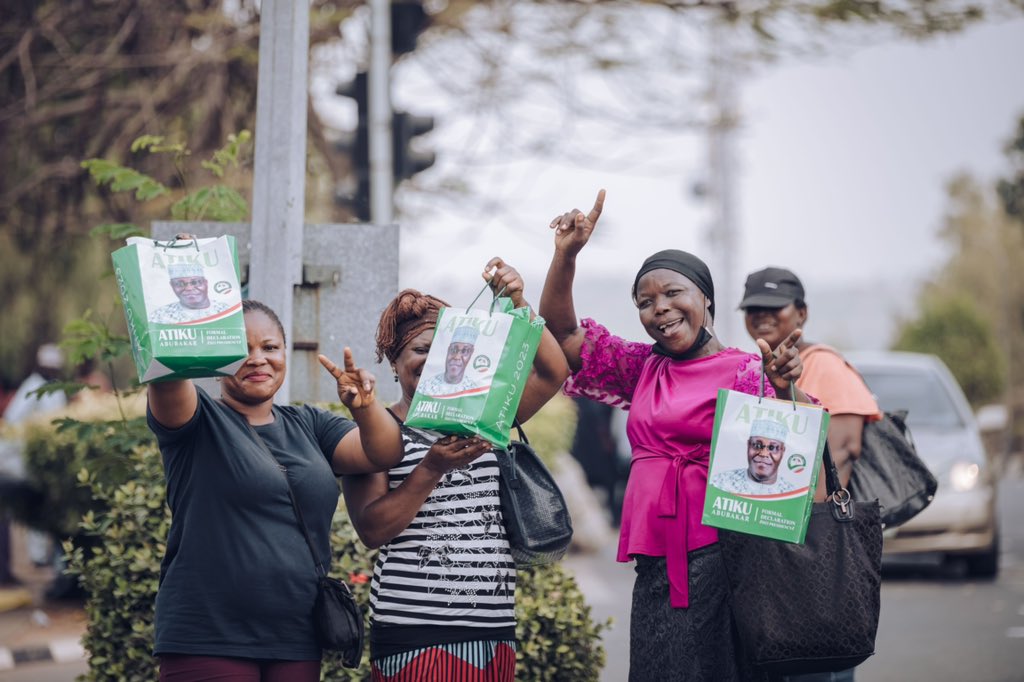 atiku's tweet photo. To achieve the dream of a peaceful, prosperous, united Nigeria, we MUST support all regardless of race, gender, or religion. But one thing that is without question, women are the chief agents of the message of One People, One Future and One Country. https://t.co/yjY2tb79Y0