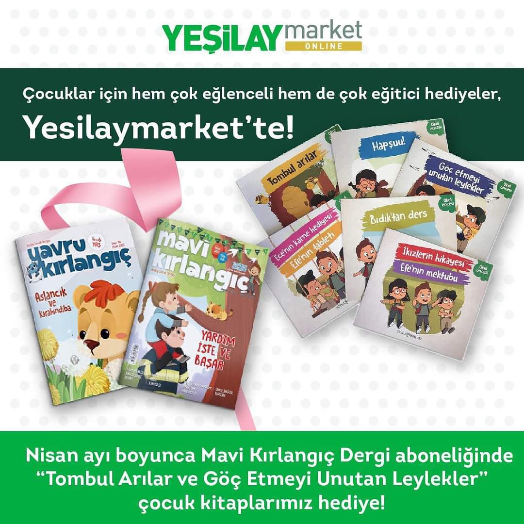 yesilay07's tweet photo. SağlıklıVeSosyalYaşamGibiİçerikler BarındanEnEğlenceli,EnEğiticiÇocuk kitapları 
🔎https://t.co/4TNQwUhyzb’da sizlerle! 
📌Çocuk kitaplarında 3 al 2 öde!
#Yeşilay #YeşilayYayınları #MaviKırlangıçDergisi #ÇocukKitapları #ÇocukYayınları  #23Nisan #Hediye #EvdeEğitim @1920yesilay https://t.co/YwUQQ4lhkF