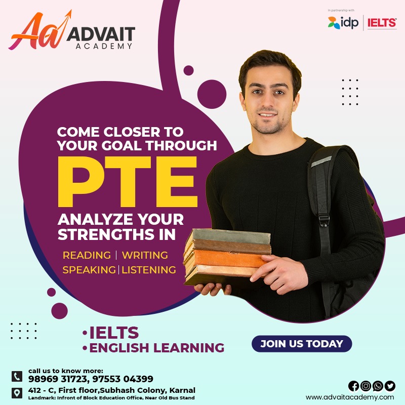 AcademyAdvait's tweet photo. Come closer to your goal through PTE, IELTS &amp; English Learning.
Pursue your dream and enrich your learning experience with our class apart test module and teaching faculty.
For more information:
Call @ +91 9896931723
Visit👉 https://t.co/EHD8FG3TRz

#Advaitacademy #PTE #IELTS https://t.co/Zswijcxacn