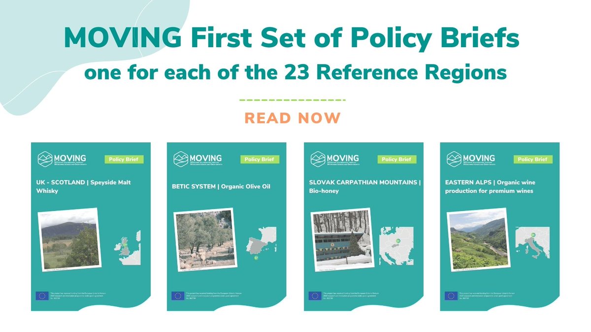 MOVINGH2020's tweet image. Explore the 23 individual policy briefs published by #MOVING2020, one for each of its Mountain Reference Regions in 16 countries.

📥moving-h2020.eu/news/moving-pu…

✅MRR's description
✅#valuechain contribution to sustainability &amp;amp; resilience 
✅Innovations 
✅Policy considerations