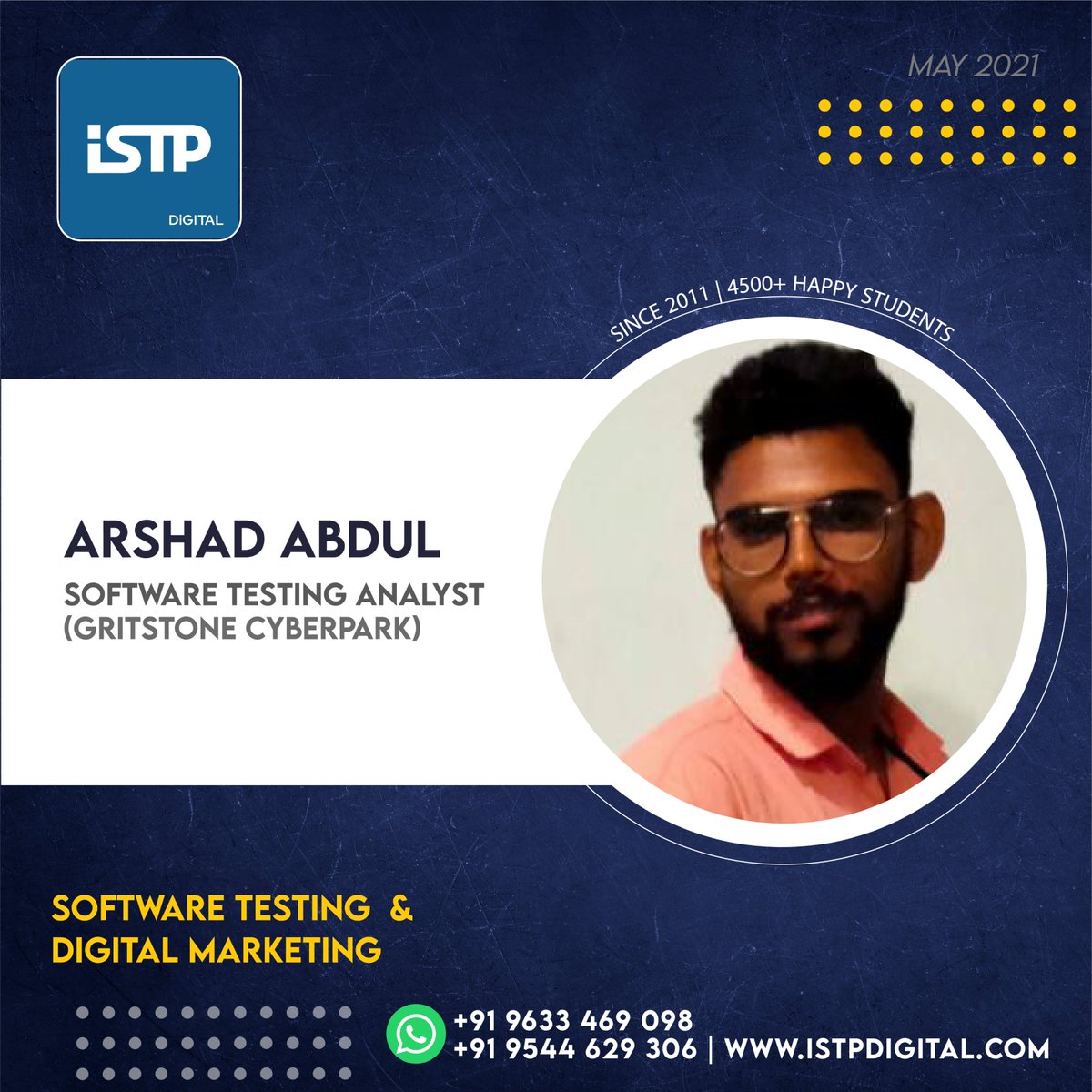istpdigital's tweet image. #softwaretestingjob #istpplacements #softwaretestingcourse #istpdigital
๐ฐKerala's first Software Testing Training Institute๐ฐ
Best Software Testing and Digital Marketing Training Institute in Kerala, since 2011.
istpdigital.com/placements/
istpdigital.com/courses/