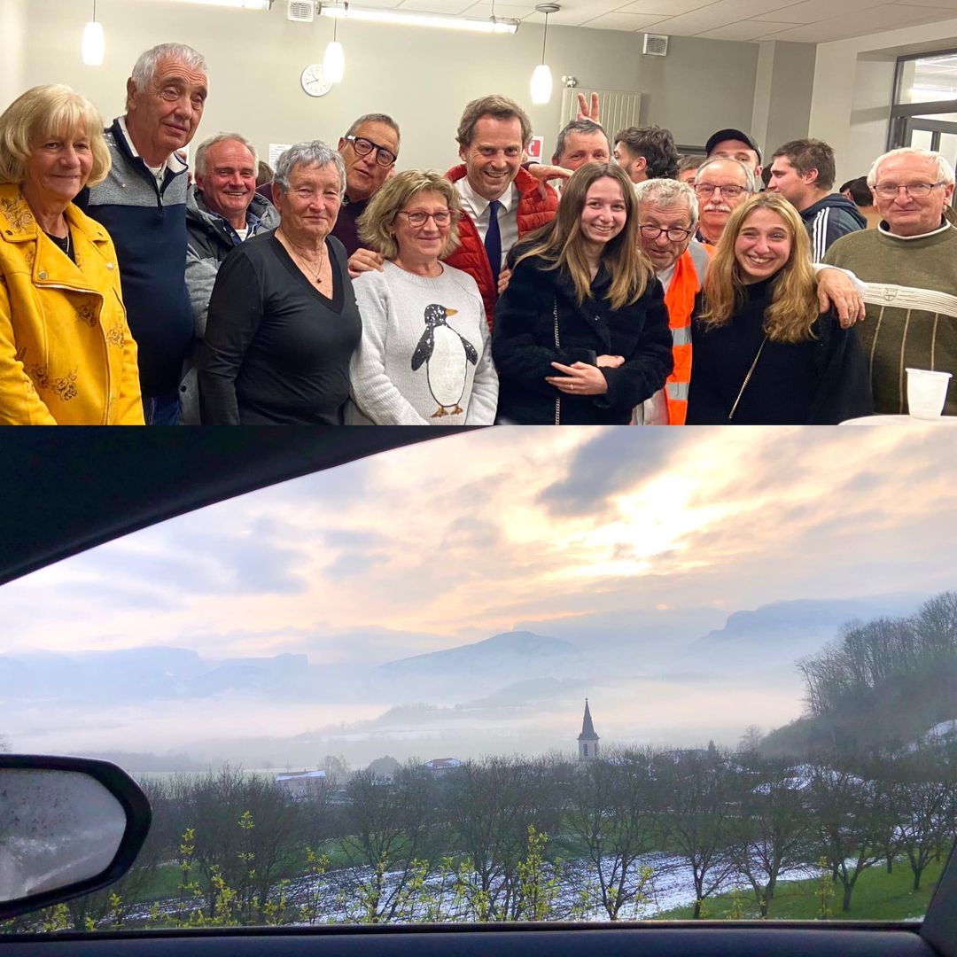 paulberard26's tweet photo. Hier, chaleur humaine 🔥 avec les bénévoles - Laboureurs du Corso à St-Jean ; ce matin, fraîcheur ❄️ à St-Thomas en Royans. Officiellement, la plus belle circonscription 😉 @La_drome #PlusProcheDeVous! https://t.co/nIuH7hXyEK