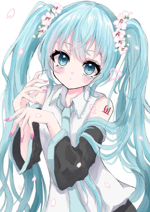 ラフだけど上手くできたので #VOCALOID #初音ミク 