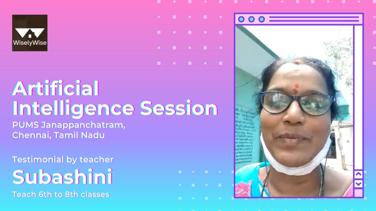 WiselyWiseTweet's tweet photo. Artificial Intelligence Session | PUMS JANAPPANCHATRAM | Testimonial by Teacher | Subashini
Watch now - https://t.co/s8w9L4sA9a
#WiselyWise #ArtificialIntelligence #Elearning #machinelearning #india #school #teaching #tamilnadu https://t.co/sOlfTNJlX6