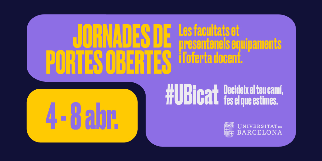 enfermeriaub's tweet photo. Avui 4 d'abril a les 12:30h l'Escola d'Infermeria presenta la Jornada de Portes Obertes del @CampusClinicUB
#Ubicat
@CampusBellvitge
@UniBarcelona
@ADEIC1
@COIBarcelona https://t.co/Qaa2MtgZ5f