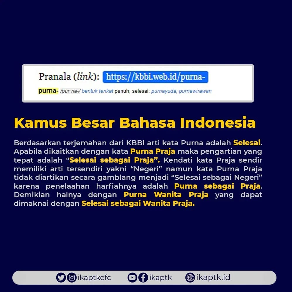 ikaptkid's tweet photo. Sudah tahukah Kaks tentang filosofi dan arti kata PURNA PRAJA? Jangan salah mengartikan ya kaks, simak postingan berikut ...
#ikaptk #pns #asn #praja #purnapraja #apdn #ipdn #stpdn #bhinnekanaraekabhakti #purnamin #purnaprajaadmin #majumodernbermanfaat https://t.co/OwazjruERc
