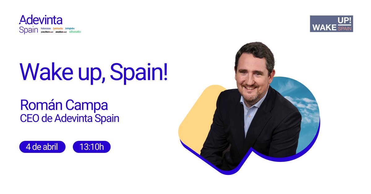 AdevintaSpain's tweet photo. 📣 Esta mañana @romancampa participa en #WakeUpSpain de @elespanolcom @Invertia @disruptores_inn para explicar cómo la digitalización ha acelerado la economía a partir de los casos de @fotocasa @habitaclia @InfoJobs @cochesnet @motosnet @Milanuncios
👉 https://t.co/AH2DPLMZYW https://t.co/3wVL4nw78p