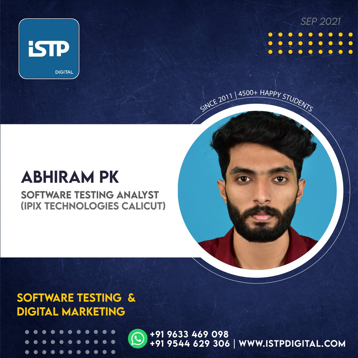istpdigital's tweet image. #softwaretestingjob #istpplacements #softwaretestingcourse #istpdigital
๐ฐKerala's first Software Testing Training Institute๐ฐ
Best Software Testing and Digital Marketing Training Institute in Kerala, since 2011.
istpdigital.com/placements/
istpdigital.com/courses/