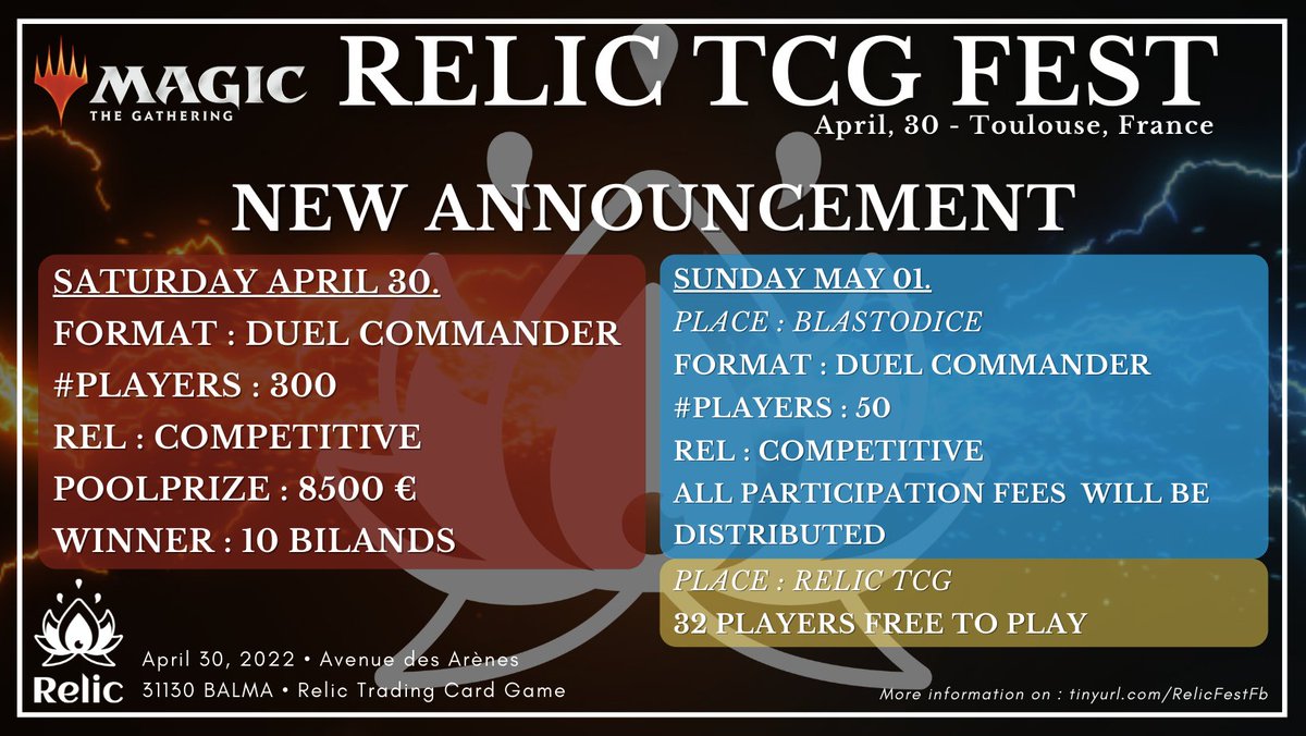 JordaneLacombe's tweet photo. [RELIC TCG FEST - #TOULOUSE, Fr - April, 30]

VIP FOCUS
Jirock aka @JEDepraz 

He's the MTG Vice World Champion.
Don't worry too much.

📅Saturday, April 30.
➡️DUEL COMMANDER
➡️300 Players
➡️PoolPrize 8500€

INFO:
https://t.co/HIwyqJ1dfh
REGISTER:
https://t.co/jpRPA5VgFV

RT ❤️! https://t.co/ucd8lEClKe
