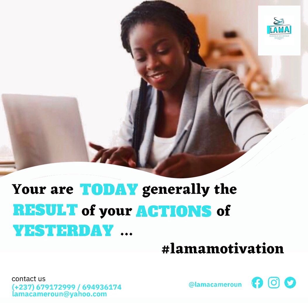lamacameroun's tweet photo. Hey !!

In your daily life 🗓 and activities, every action you take determines who you will be in the days, months and years to come...

Excellent start to the week to all with @lamacameroun services.

#entrepreneurship
#development
#lamacameroon https://t.co/mykV4nXT6h