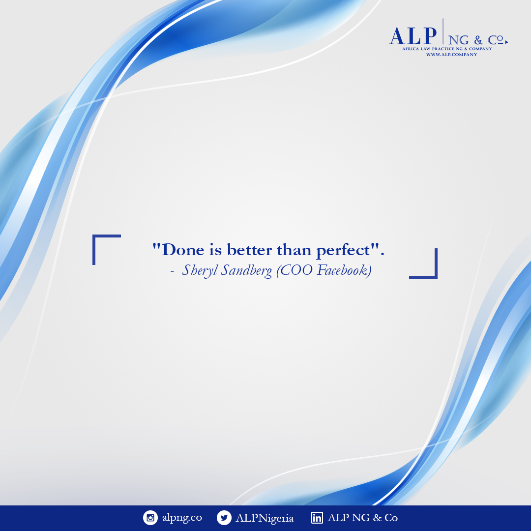 ALPNigeria's tweet photo. Quit waiting for the perfect conditions to get started. Start now!
#MondayMotivation | "Done is better than perfect" - Sheryl Sandberg
#mondaymotivationmessage #ALPNG
#mondaymorning #riseandgrind https://t.co/6JRNi3xhaE