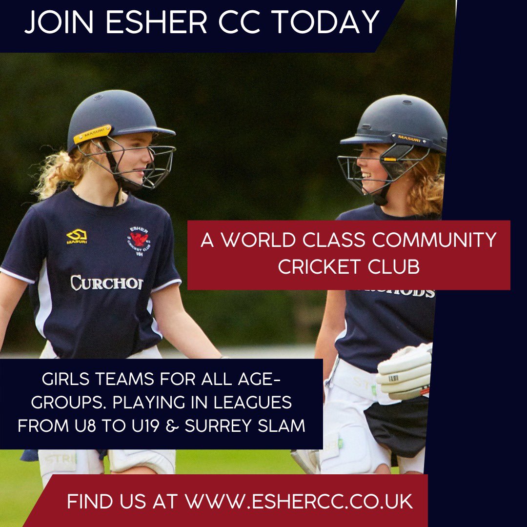 2022 Season is fast approaching, get in touch to join our amazing Girls Cricket Section 

#girlscricket #everyonewelcome #esher