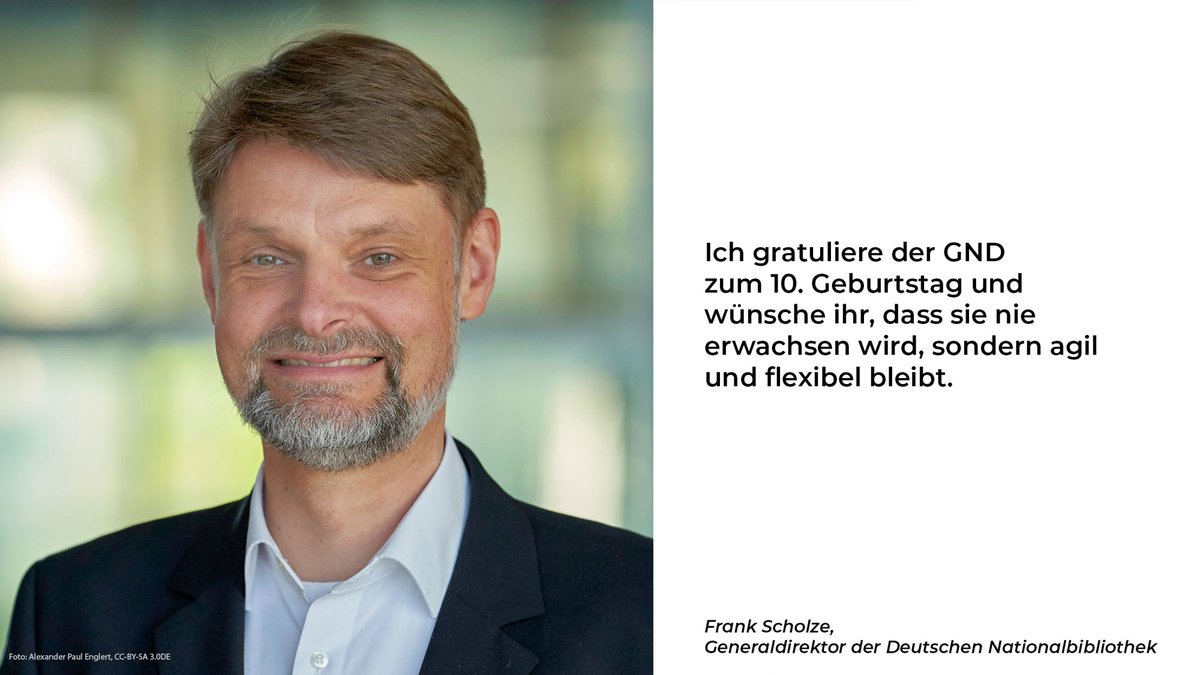 Gemeinsame Normdatei (@gndnet) on Twitter photo #10JahreGND Zum Start der Woche twittern wir den Geburtstagsgruß von Frank Scholze, Generaldirektor <a href="/DNB_Aktuelles/">Deutsche Nationalbibliothek</a>, siehe Bild ➡️ #10JahreGND Zum Start der Woche twittern wir den Geburtstagsgruß von Frank Scholze, Generaldirektor <a href="/DNB_Aktuelles/">Deutsche Nationalbibliothek</a>, siehe Bild ➡️