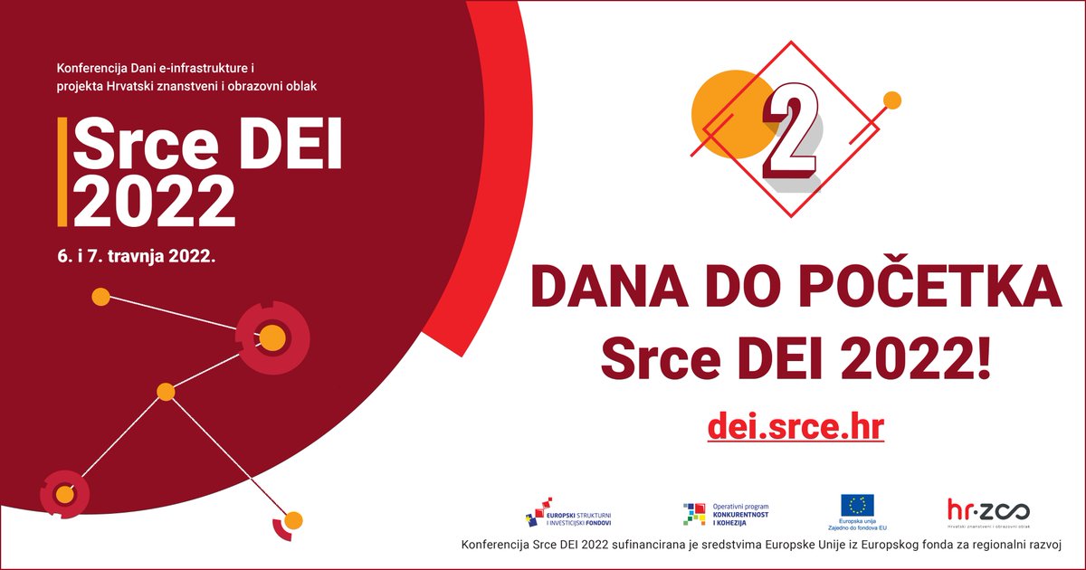 srceDEI's tweet photo. Još nas samo 2 dana dijeli od početka konferencije Srce DEI 2022. 
Veselimo se ponovnom druženju! 😊
https://t.co/yptxUQni4x 
#SrceDEI2022 https://t.co/tX012M9A3K