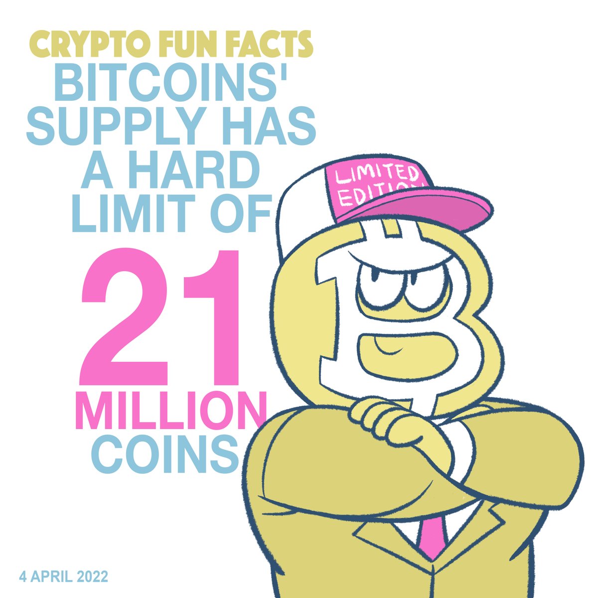 4 April 2022: Crypto Fun Facts
Only 21 million Bitcoins can ever exist, as it is programmed into the coin’s code. The 19 millionth Bitcoin has been mined. 
cryptoslate.com/bitcoin-mining…

opensea.io/assets/0x495f9…

#nftcommunity #nftcomics #ethboystory #ethboy