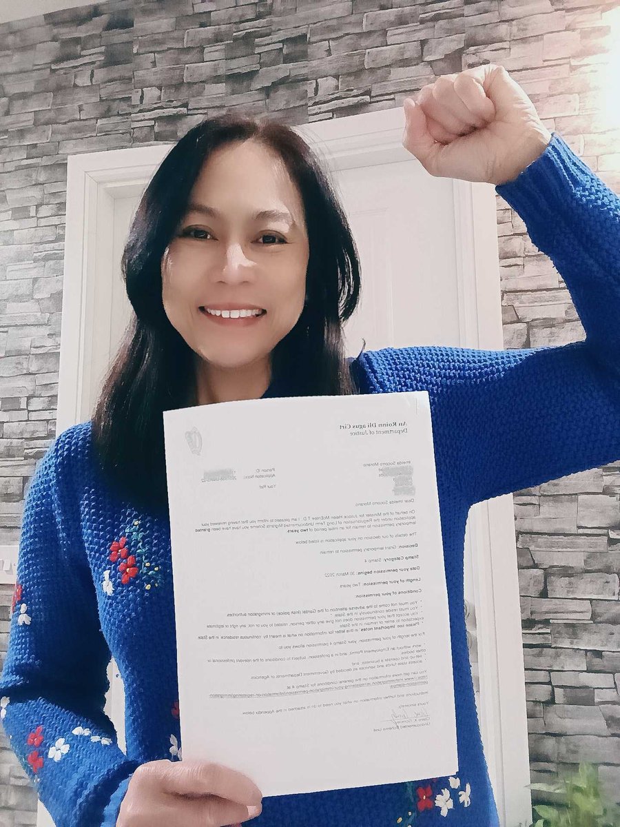 🎉Great news coming in: the first undocumented people have received their letter from <a href="/DeptJusticeIRL/">Department of Justice, Home Affairs and Migration</a> confirming their successful applications for the Regularisation Scheme. 
A historic day, with secure immigration status people will be able to live a normal life in their home.💚