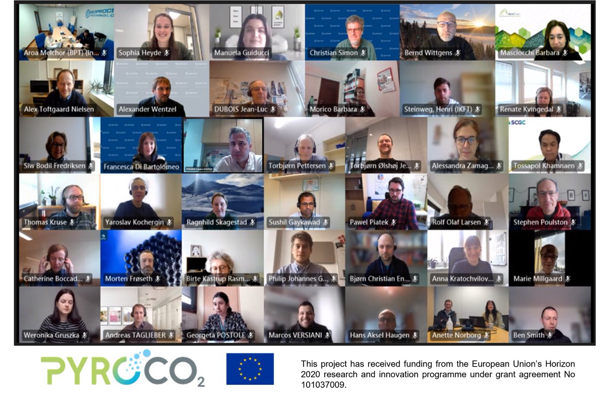 PyroCO2 (@pyroco2) on Twitter photo Last week, the consortium of PYROCO2 virtually gathered for the first project meeting! Under the lead of <a href="/SINTEF/">SINTEF</a>, each partner presented the work implemented within the first six month of activities and <a href="/PNO_IT/">PNO Innovation Italy</a> led the First Exploitation Workshop of the project.
#eugreendeal Last week, the consortium of PYROCO2 virtually gathered for the first project meeting! Under the lead of <a href="/SINTEF/">SINTEF</a>, each partner presented the work implemented within the first six month of activities and <a href="/PNO_IT/">PNO Innovation Italy</a> led the First Exploitation Workshop of the project.
#eugreendeal