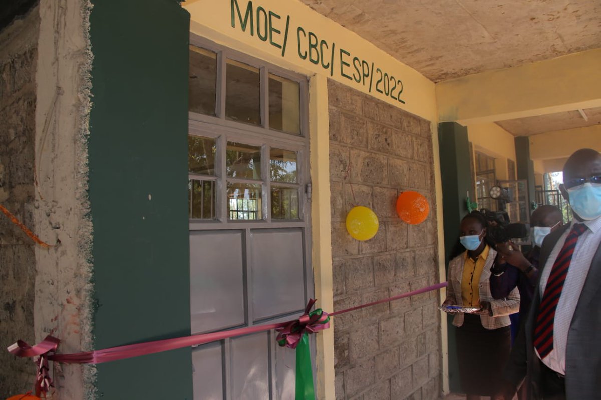 EduMinKenya's tweet photo. Education Cabinet Secretary Prof. George Magoha has today commissioned new CBC classroom at Don Bosco Secondary School in Gatundu South, Kiambu County.
#EducationReforms
#CBCInfrastructure https://t.co/D7IqLOJtFz