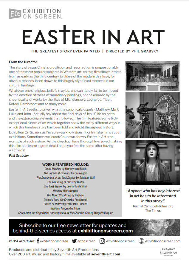 artonscreen's tweet photo. Easter in Art: the greatest story ever painted - in cinemas tomorrow! For more information, visit: https://t.co/F8YlXh0aKH
#exhbitiononscreen #easterinart https://t.co/5hneZcCMxC