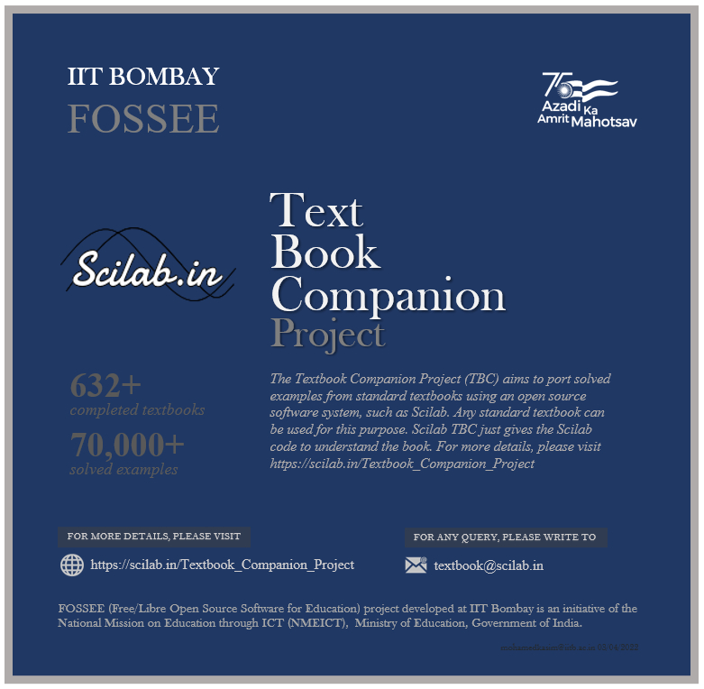 Spoken Tutorial (@spokentutorials) on Twitter photo <a href="/iitbombay/">IIT Bombay</a> <a href="/Scilab/">Scilab</a> #TextBookCompanion project by <a href="/FOSSEE/">FOSSEE</a> <a href="/nmeict/">NMEICT</a> <a href="/EduMinOfIndia/">Ministry of Education</a>. To knw more, pls visit scilab.in/Textbook_Compa…. TQ <a href="/KannanMoudgalya/">Kannan Moudgalya</a> <a href="/PMOIndia/">PMO India</a> <a href="/AICTE_INDIA/">AICTE</a> <a href="/ugc_india/">UGC INDIA</a> <a href="/AIUIndia/">Association of Indian Universities (AIU)</a> <a href="/nancyvarkey/">Nancy Varkey</a> @mkkiitb <a href="/iitbombay/">IIT Bombay</a> <a href="/Scilab/">Scilab</a> #TextBookCompanion project by <a href="/FOSSEE/">FOSSEE</a> <a href="/nmeict/">NMEICT</a> <a href="/EduMinOfIndia/">Ministry of Education</a>. To knw more, pls visit scilab.in/Textbook_Compa…. TQ <a href="/KannanMoudgalya/">Kannan Moudgalya</a> <a href="/PMOIndia/">PMO India</a> <a href="/AICTE_INDIA/">AICTE</a> <a href="/ugc_india/">UGC INDIA</a> <a href="/AIUIndia/">Association of Indian Universities (AIU)</a> <a href="/nancyvarkey/">Nancy Varkey</a> @mkkiitb