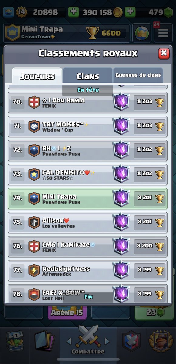 Finish top 100 ladder