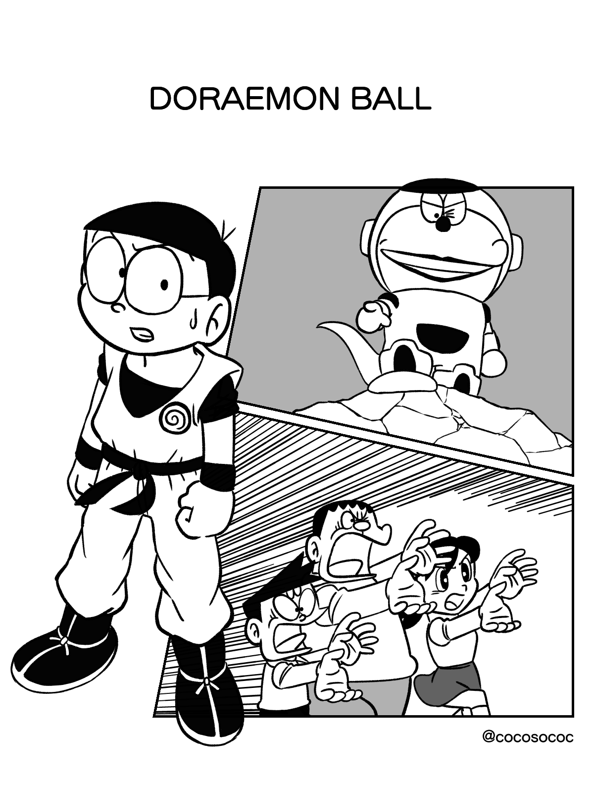 どーも ちょうど一年前に描いた ドラえもん ドラゴンボールの漫画 Doraemon Ball です ドラえもん T Co T3upp8fikq Twitter