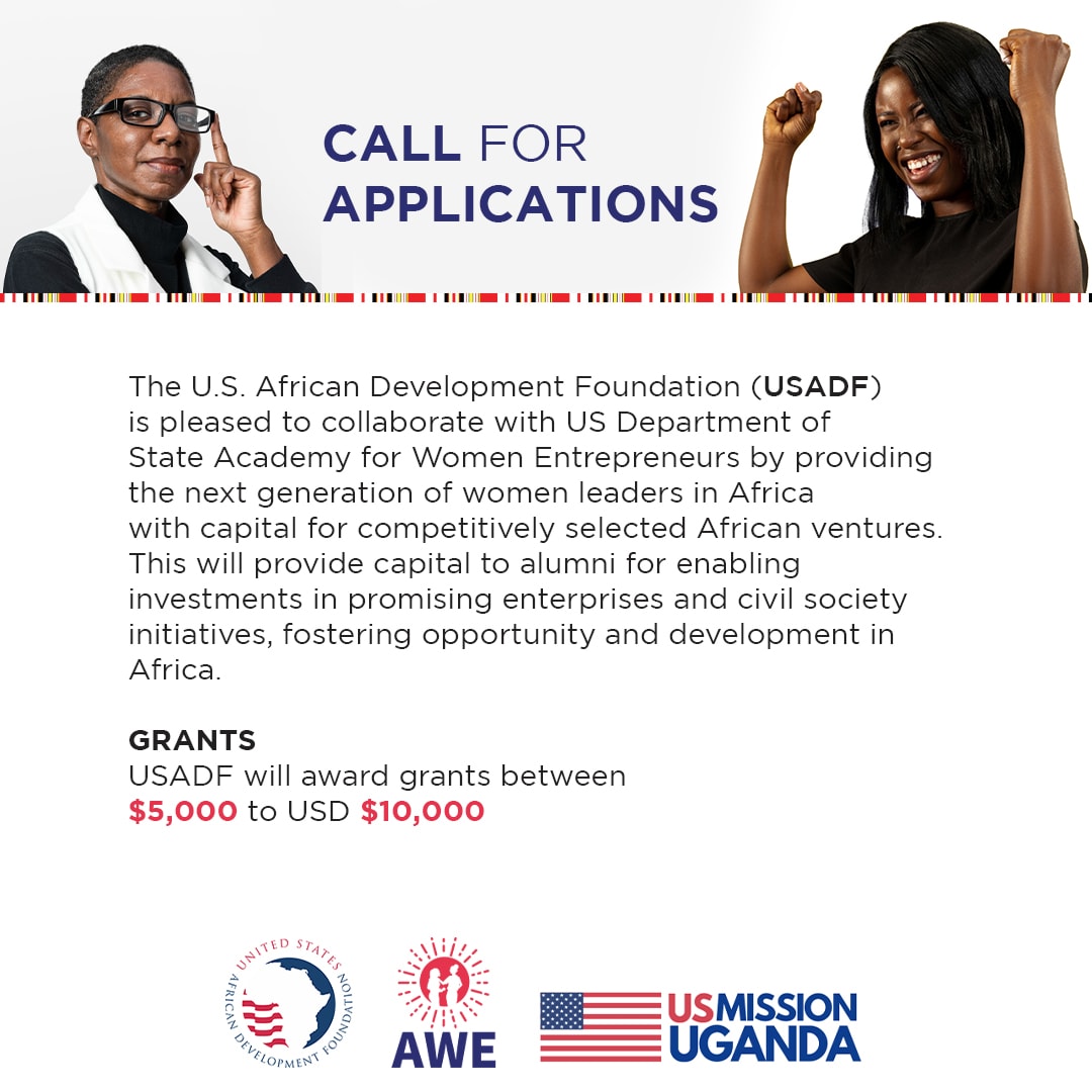 AWEinUganda's tweet photo. External Funding Alert.🛎

We recently received applications  from the AWE COHORT 2 Alumni to apply for the USADF Grant Funding.

The applications are currently being reviewed by the @USADF team.

#AWEinUganda 
#AWEnergised https://t.co/pKcfekwvMV