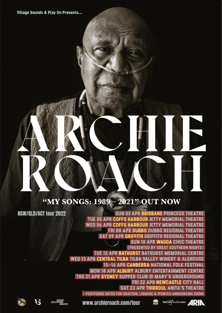 We are on the road for my last road tour of NSW/QLD and ACT - tickets are still available at archieroach.com/tour Great show at the Brisbane's Princess Theatre last night. Coffs Harbour here we come! Looking forward to Canberra's National Folk Festival over the Easter weekend.
