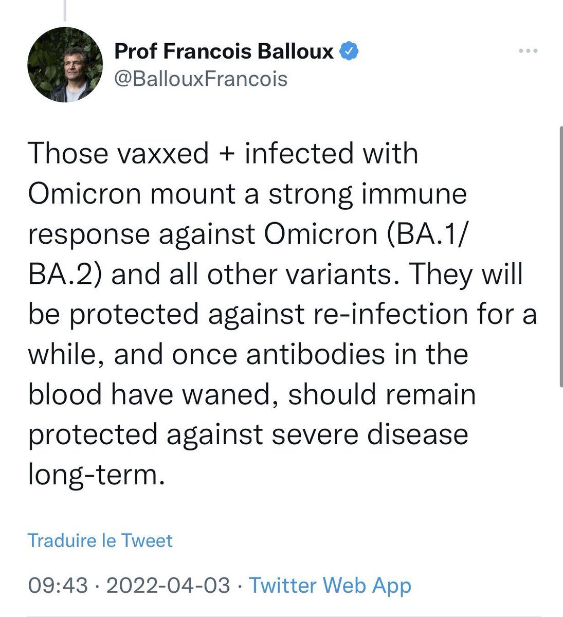 dgurdasani1's tweet photo. This is unfortunately false- protection against severe disease wanes considerably even post-booster. Remember a waning of 96% to 87% protection may seem small, but it's a *3 fold* increase in risk. And protection from long COVID is incomplete (~50%), and will likely wane too. https://t.co/x7IVbWSKVG