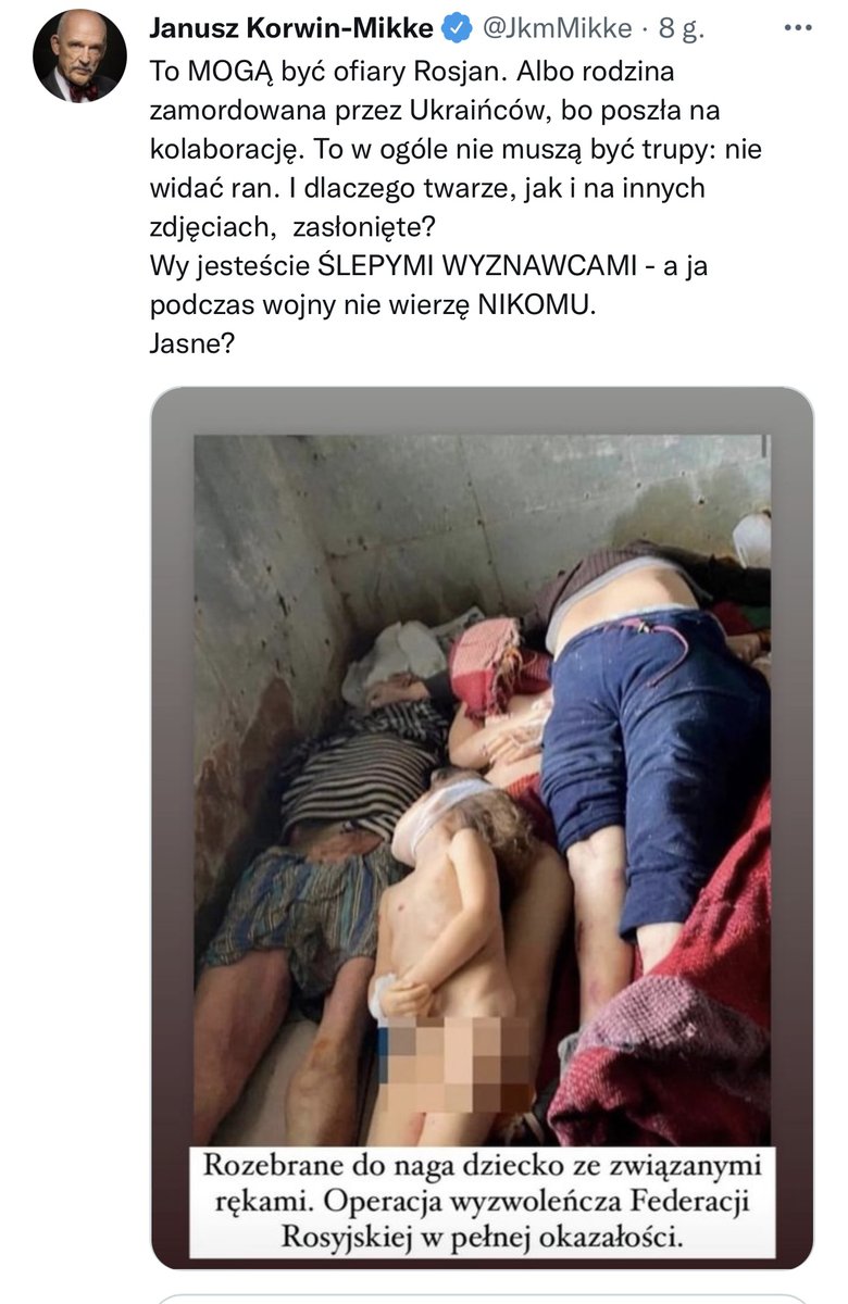 ZespolBrauna's tweet photo. .@JkmMikke jesteś pierdolonym ruskim śmieciem https://t.co/cvYUFoHNy3