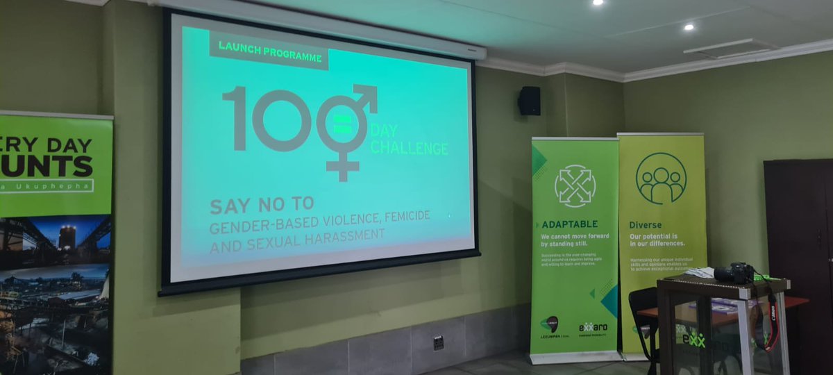 ExxaroResources's tweet photo. We are launching the #GBV100DaysChallenge today alongside @end_gbvf @Mine_RSA and The @PresidencyZA today. We believe that all women have a right to a safe environment and it is our responsibility to ensure that we attain that. https://t.co/CwwfPK6aPD