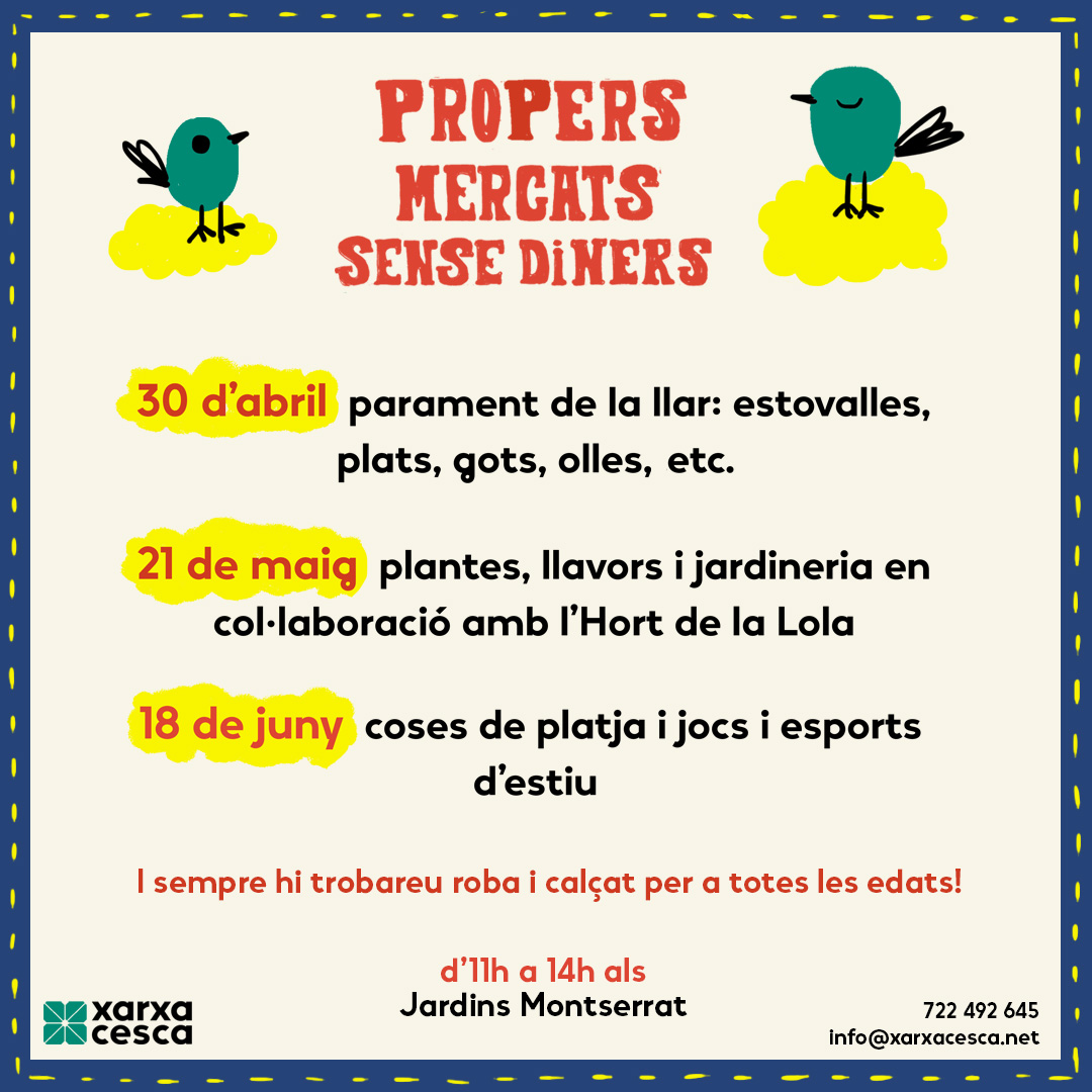 📓🖊️ Treieu agendes i apunteu les noves dates dels Mercats Sense Diners!👇
