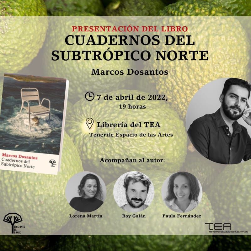 JuventudCanaria's tweet photo. ✈ TOUR SUBTROPICAL

✍️ El escritor tinerfeño, @marcdosan, presenta su novela literaria 'Cuadernos del Subtrópico Norte'. 

📖 Este "libro collage" habla de crímenes surrealistas, desamores de fábula, aguacates venerados y azafatas alcohólicas

👏 ¡Felicidades por el gran éxito! https://t.co/BxxwkeE4Sv