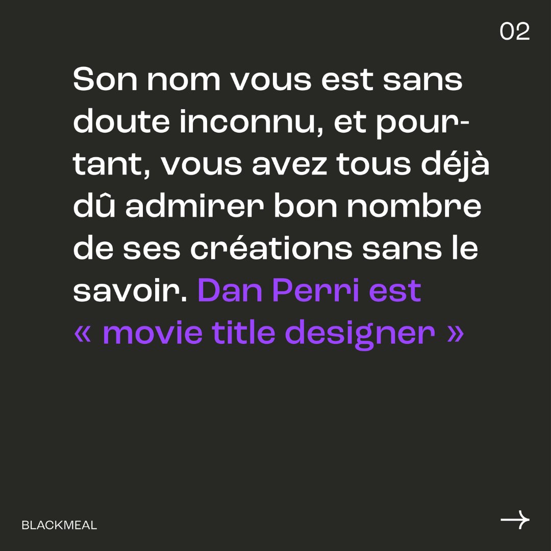blackmeal's tweet photo. 💡 #MotionPills
Dan Perri, son nom vous est sans doute inconnu, et pourtant, vous avez tous dû admirer bon nombre de ses créations sans le savoir. 🎬
#DanPerri #Titledesigner https://t.co/YAO7fTQa5C