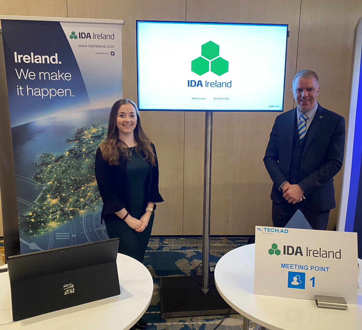 ida_BrendanMcD's tweet photo. Fantastic to be exhibiting in person with @BerminghamIda at #TechAD #berlin on behalf of @IDAIRELAND - looking forward to the event - call over to see #whyireland for #AutonomousVehicles #AI #Tech and #Talent https://t.co/iB9AT5npum
