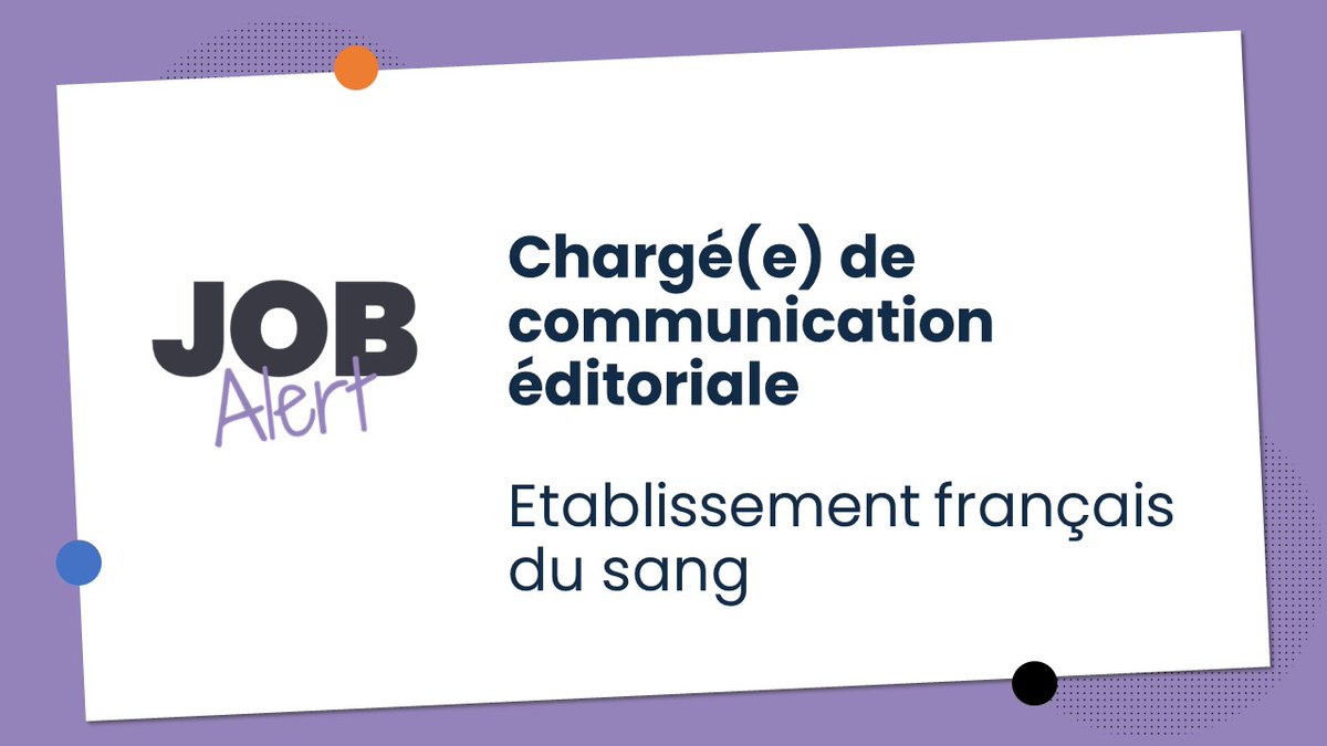 AfciOfficiel's tweet photo. [Job Alert] Vous possédez d’excellentes qualités #rédactionnelles et un sens de l’écriture #journalistique print et web ? L’Etablissement Français Du Sang recherche un(e) chargé(e) de communication éditoriale en #CDD pour 6 mois.  https://t.co/PMBEDoDIOu #JobAlert https://t.co/KMUHxnT0yu